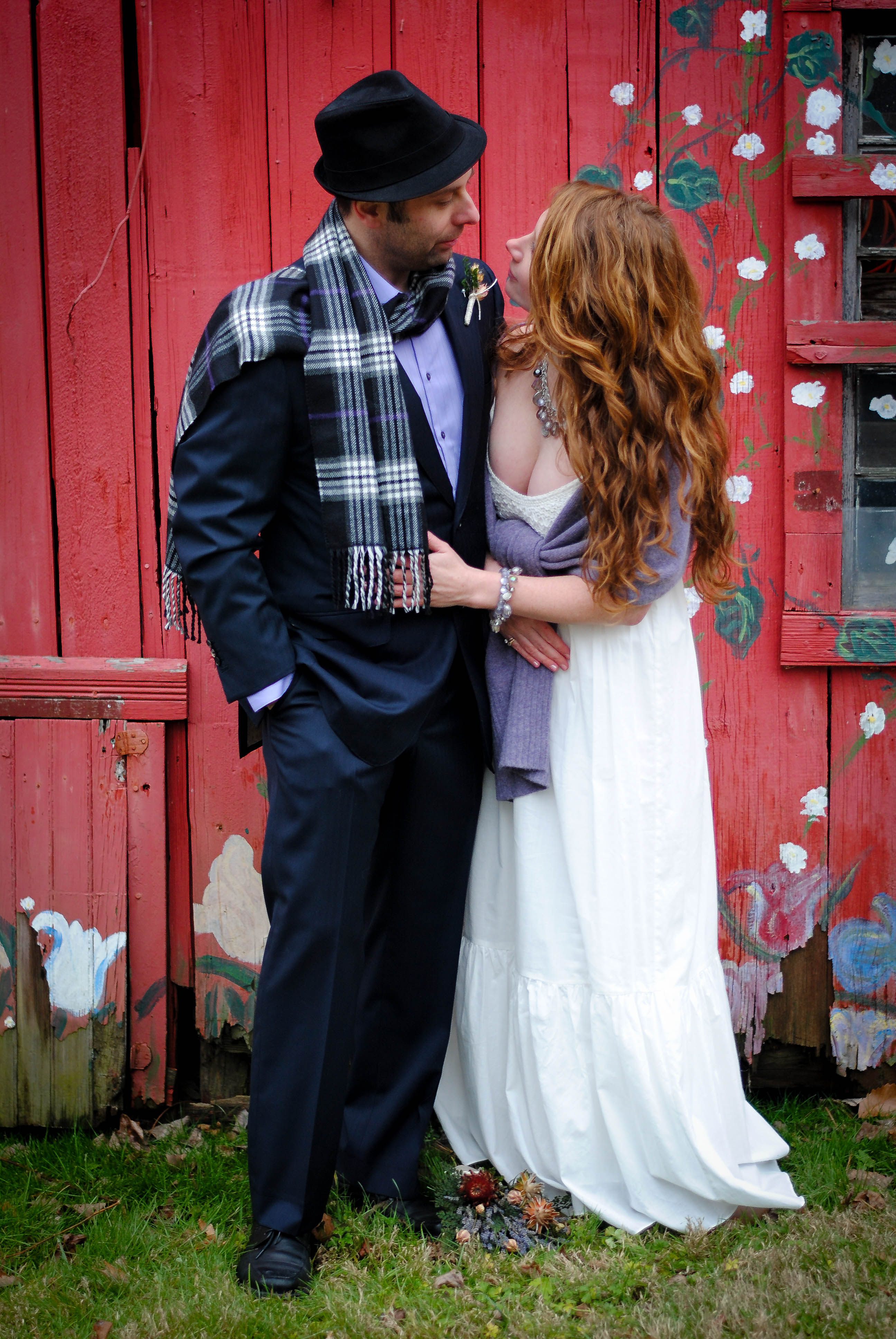 Celeste and Christian went for a walk around Honey Hill Cabins for their photo shoot before saying "I do!"